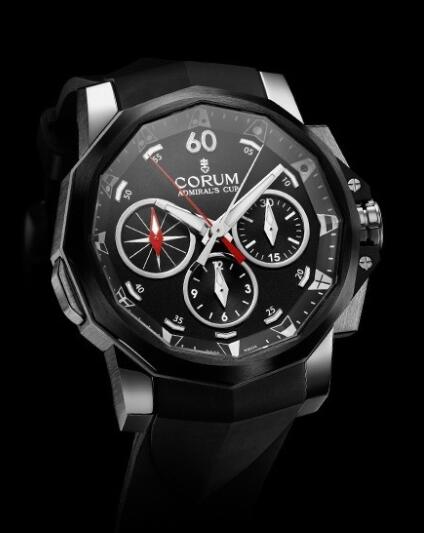Corum Admiral's Cup Challenger 44 Chrono Split-Second Replica Watch 986.581.98/F371 AN52 Steel - Black Dial